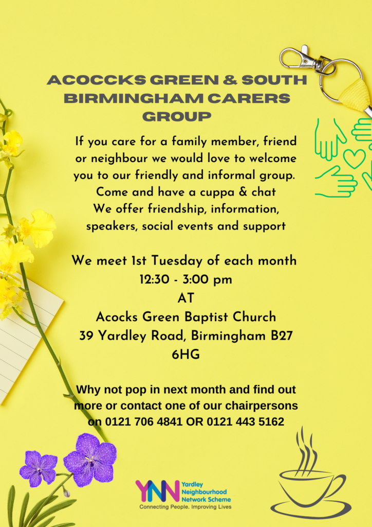 Acocks Green South Birmingham Carers Group Birmingham