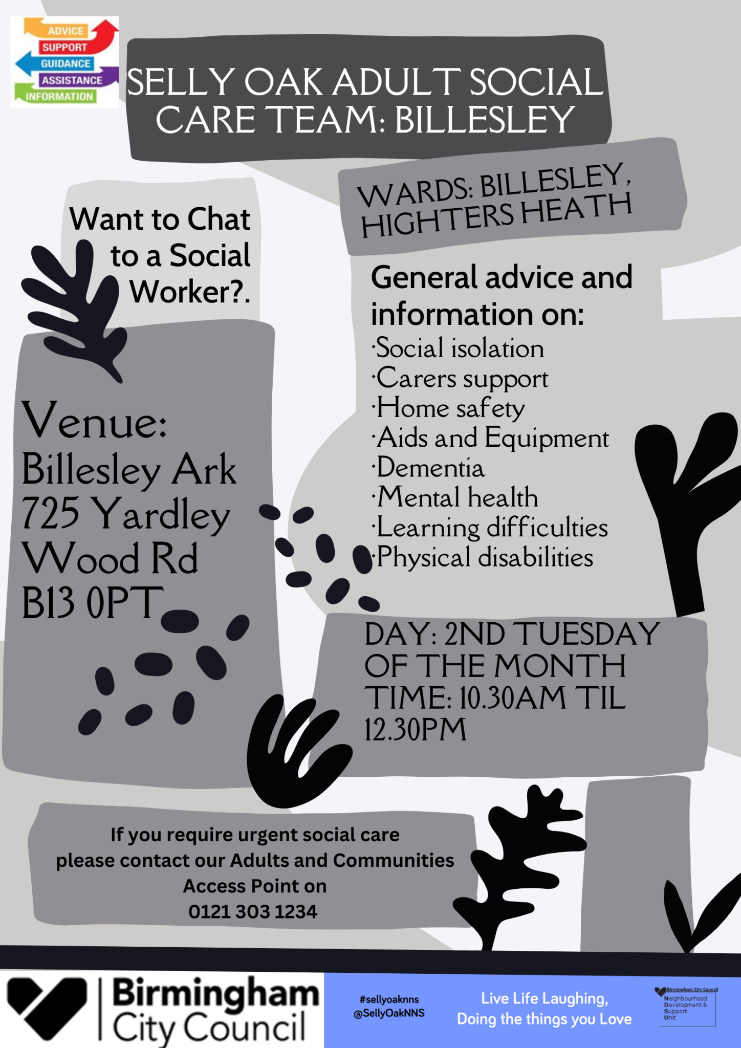 Adult Social Care Drop In Billesley And Highters Heath Wards Birmingham Carers Hub 1881