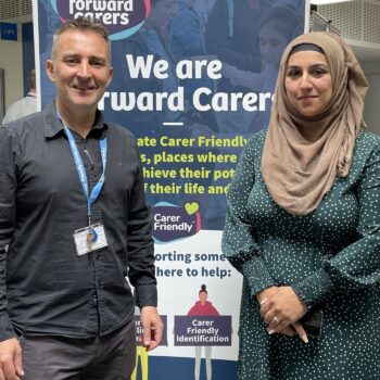 CEO of Forward Carers, Simon Fenton with Councillor Khan