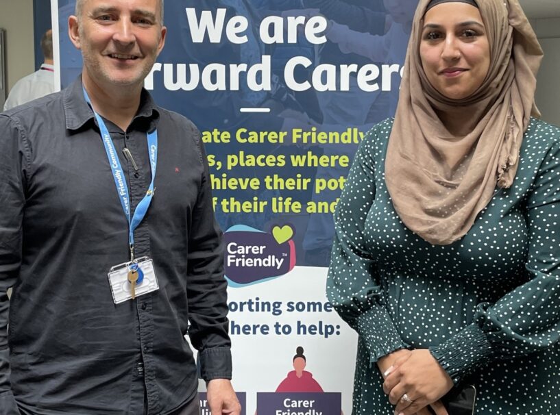 CEO of Forward Carers, Simon Fenton with Councillor Khan