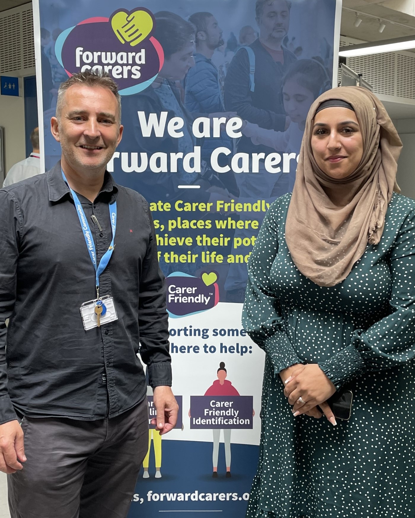 CEO of Forward Carers, Simon Fenton with Councillor Khan